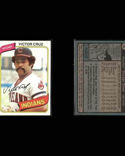 Cleveland Indians 1980 Topps Baseball 54-Card Lot Topps VG