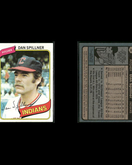 Cleveland Indians 1980 Topps Baseball 54-Card Lot Topps VG