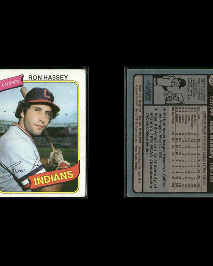Cleveland Indians 1980 Topps Baseball 54-Card Lot Topps VG