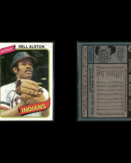 Cleveland Indians 1980 Topps Baseball 54-Card Lot Topps VG