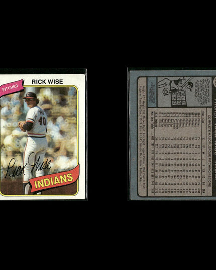Cleveland Indians 1980 Topps Baseball 54-Card Lot Topps VG