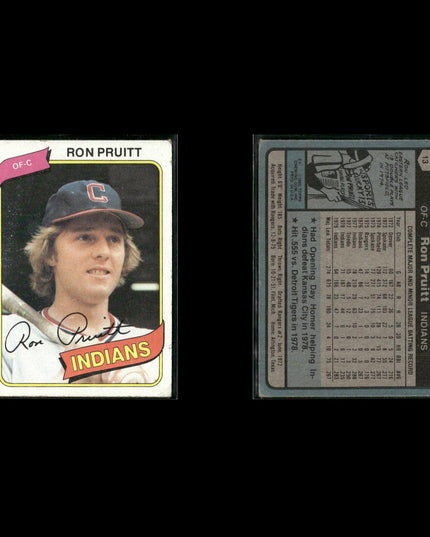 Cleveland Indians 1980 Topps Baseball 54-Card Lot Topps VG
