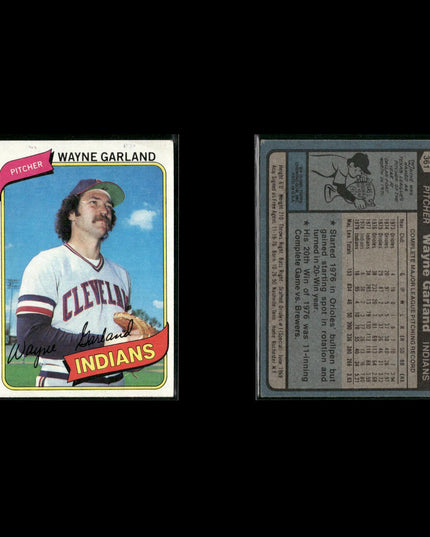 Cleveland Indians 1980 Topps Baseball 54-Card Lot Topps VG