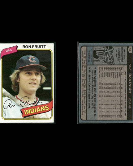 Cleveland Indians 1980 Topps Baseball 54-Card Lot Topps VG