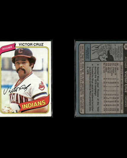 Cleveland Indians 1980 Topps Baseball 54-Card Lot Topps VG