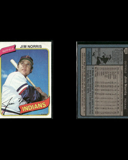 Cleveland Indians 1980 Topps Baseball 54-Card Lot Topps VG