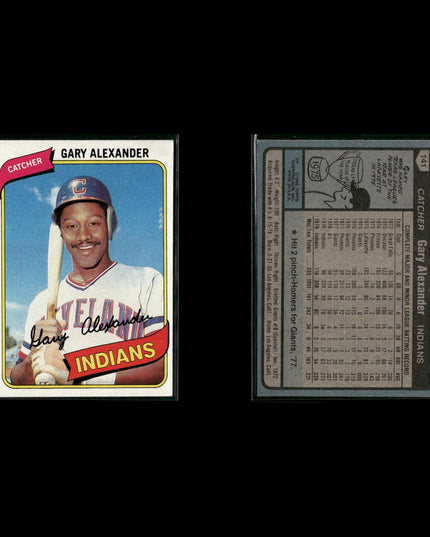 Cleveland Indians 1980 Topps Baseball 54-Card Lot Topps VG