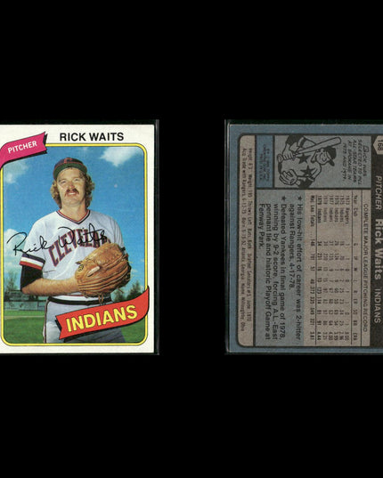 Cleveland Indians 1980 Topps Baseball 54-Card Lot Topps VG
