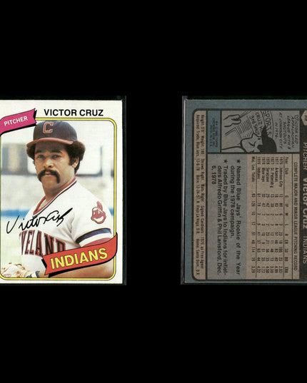 Cleveland Indians 1980 Topps Baseball 54-Card Lot Topps VG