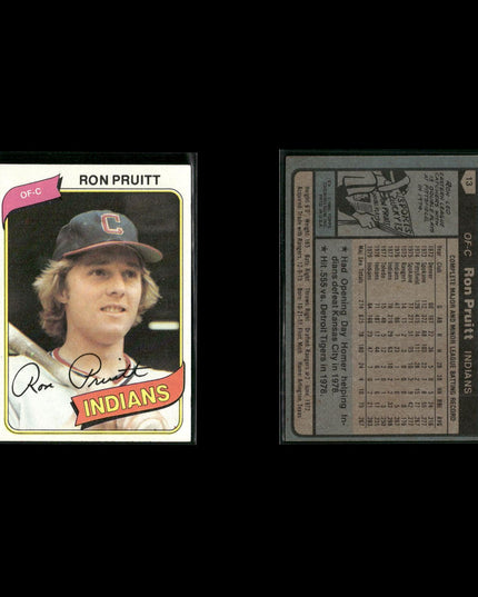 Cleveland Indians 1980 Topps Baseball 54-Card Lot Topps VG