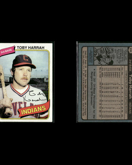 Cleveland Indians 1980 Topps Baseball 54-Card Lot Topps VG