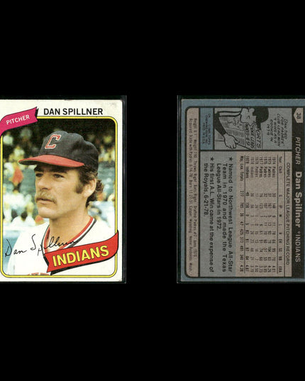Cleveland Indians 1980 Topps Baseball 54-Card Lot Topps VG