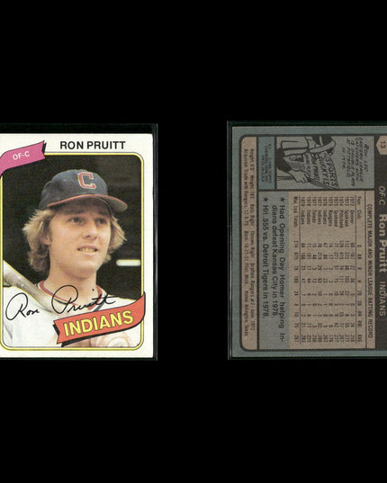 Cleveland Indians 1980 Topps Baseball 54-Card Lot Topps VG