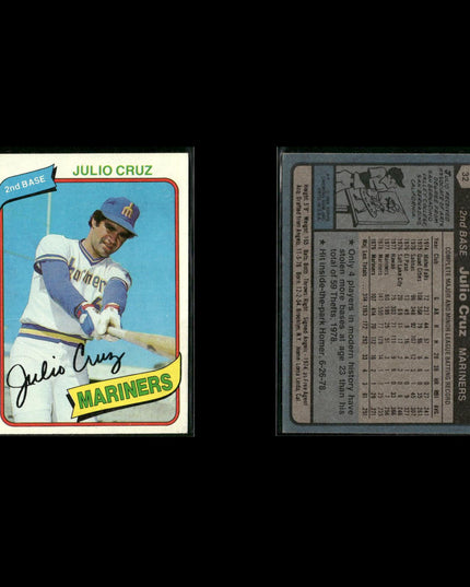 Seattle Mariners 1980 Topps Baseball 46-Card Lot Topps VG