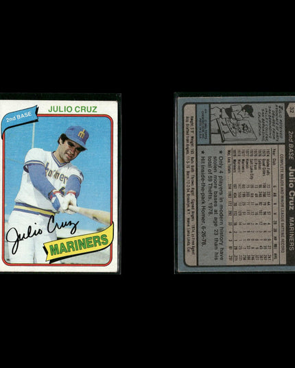 Seattle Mariners 1980 Topps Baseball 46-Card Lot Topps VG