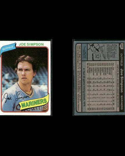 Seattle Mariners 1980 Topps Baseball 46-Card Lot Topps VG