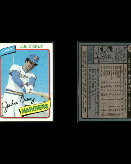 Seattle Mariners 1980 Topps Baseball 46-Card Lot Topps VG