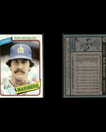 Seattle Mariners 1980 Topps Baseball 46-Card Lot Topps VG