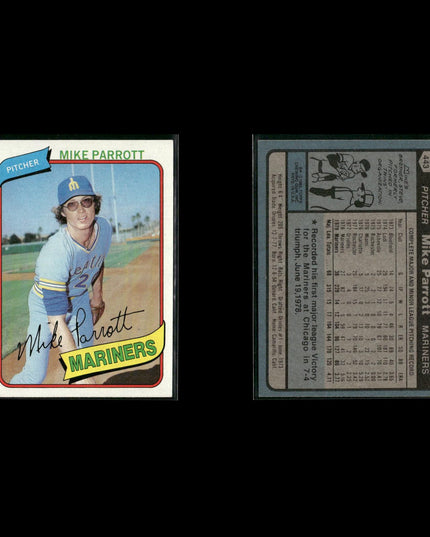 Seattle Mariners 1980 Topps Baseball 46-Card Lot Topps VG