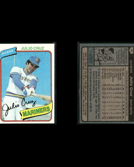 Seattle Mariners 1980 Topps Baseball 46-Card Lot Topps VG