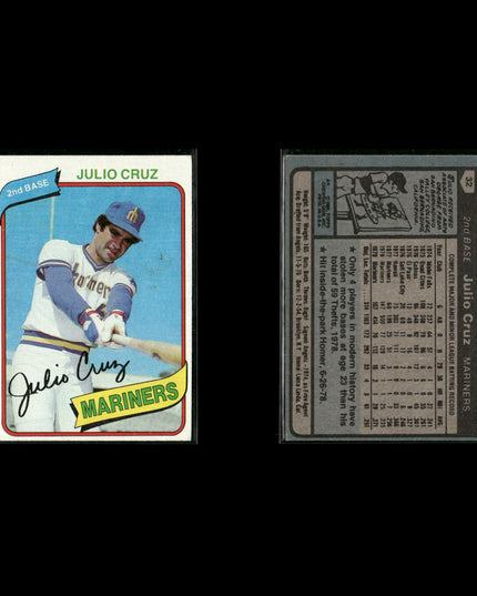 Seattle Mariners 1980 Topps Baseball 46-Card Lot Topps VG