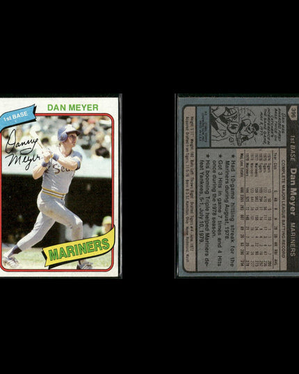 Seattle Mariners 1980 Topps Baseball 46-Card Lot Topps VG