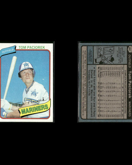 Seattle Mariners 1980 Topps Baseball 46-Card Lot Topps VG