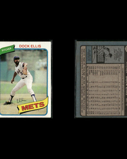 New York Mets 1980 Topps Baseball 41-Card Lot Topps VG
