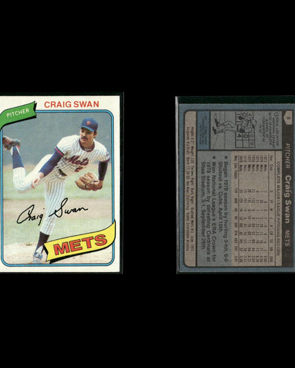 New York Mets 1980 Topps Baseball 41-Card Lot Topps VG