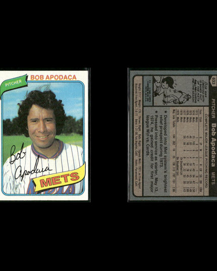 New York Mets 1980 Topps Baseball 41-Card Lot Topps VG