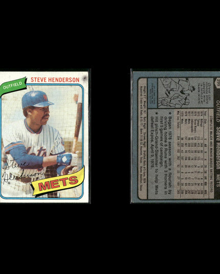 New York Mets 1980 Topps Baseball 41-Card Lot Topps VG