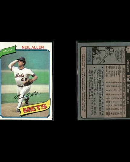 New York Mets 1980 Topps Baseball 41-Card Lot Topps VG