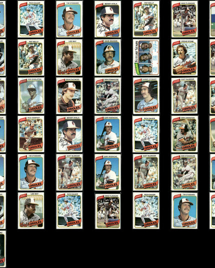 Baltimore Orioles 1980 Topps Baseball 43-Card Lot Topps VG