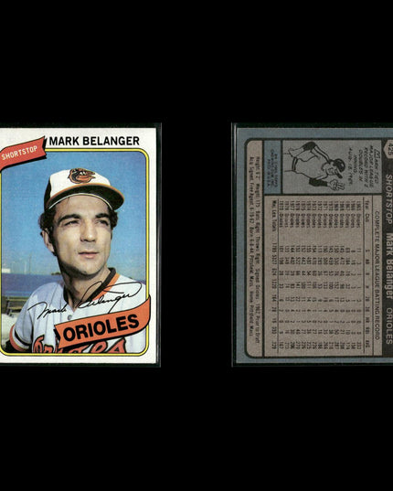 Baltimore Orioles 1980 Topps Baseball 43-Card Lot Topps VG