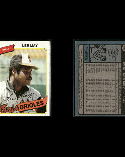 Baltimore Orioles 1980 Topps Baseball 43-Card Lot Topps VG