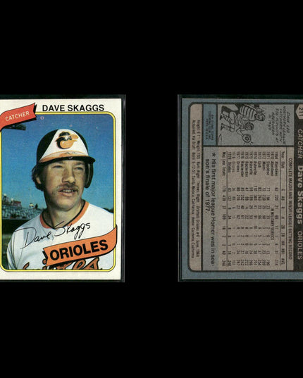 Baltimore Orioles 1980 Topps Baseball 43-Card Lot Topps VG