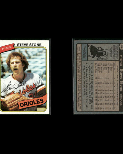 Baltimore Orioles 1980 Topps Baseball 43-Card Lot Topps VG