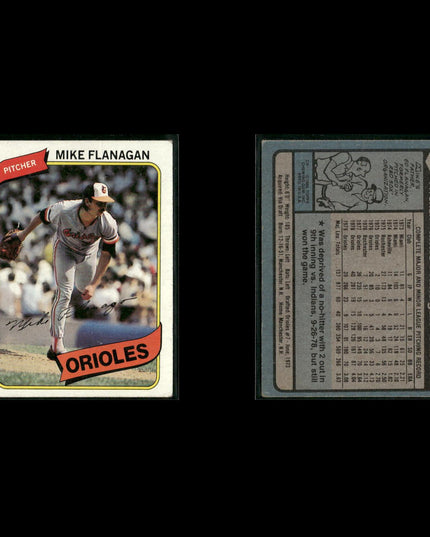 Baltimore Orioles 1980 Topps Baseball 43-Card Lot Topps VG