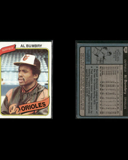 Baltimore Orioles 1980 Topps Baseball 43-Card Lot Topps VG