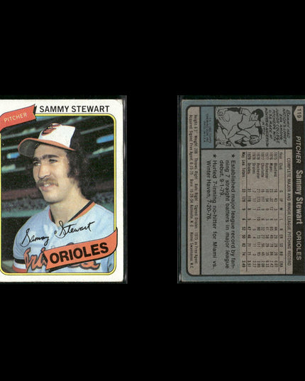 Baltimore Orioles 1980 Topps Baseball 43-Card Lot Topps VG