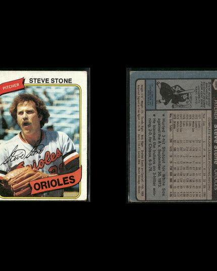 Baltimore Orioles 1980 Topps Baseball 43-Card Lot Topps VG