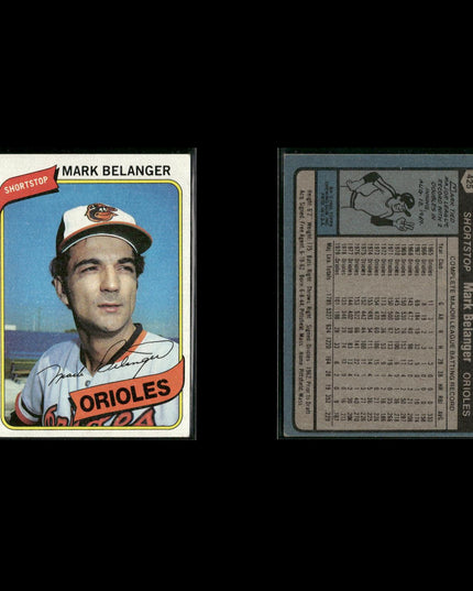 Baltimore Orioles 1980 Topps Baseball 43-Card Lot Topps VG