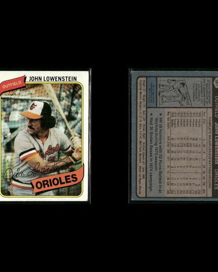Baltimore Orioles 1980 Topps Baseball 43-Card Lot Topps VG