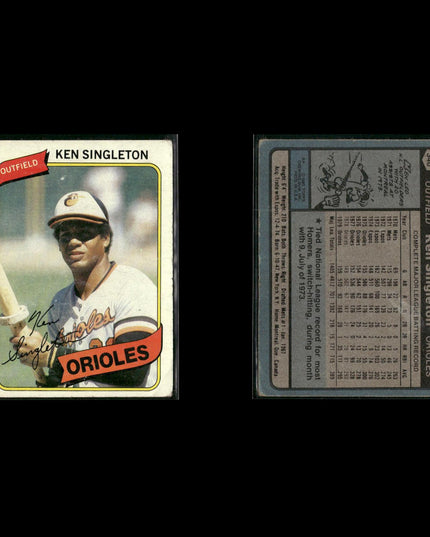 Baltimore Orioles 1980 Topps Baseball 43-Card Lot Topps VG