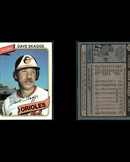 Baltimore Orioles 1980 Topps Baseball 43-Card Lot Topps VG