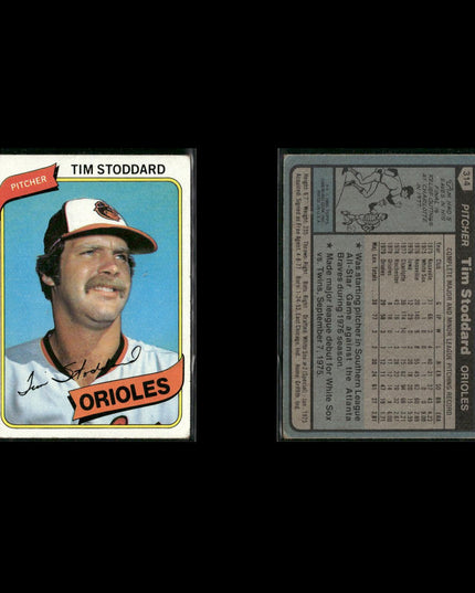 Baltimore Orioles 1980 Topps Baseball 43-Card Lot Topps VG