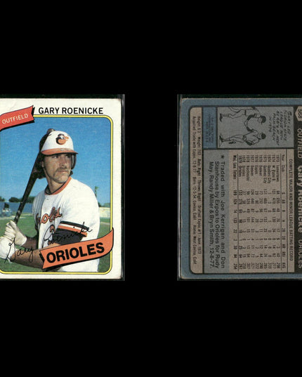 Baltimore Orioles 1980 Topps Baseball 43-Card Lot Topps VG
