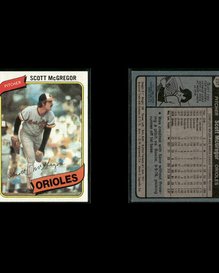 Baltimore Orioles 1980 Topps Baseball 43-Card Lot Topps VG