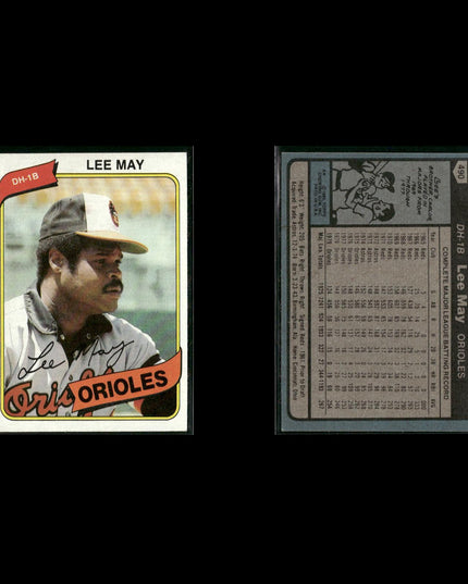 Baltimore Orioles 1980 Topps Baseball 43-Card Lot Topps VG