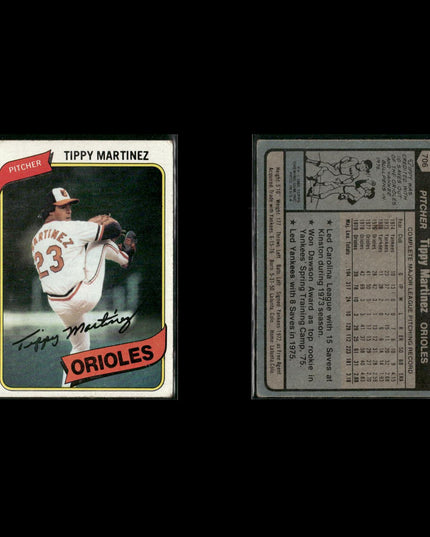 Baltimore Orioles 1980 Topps Baseball 43-Card Lot Topps VG